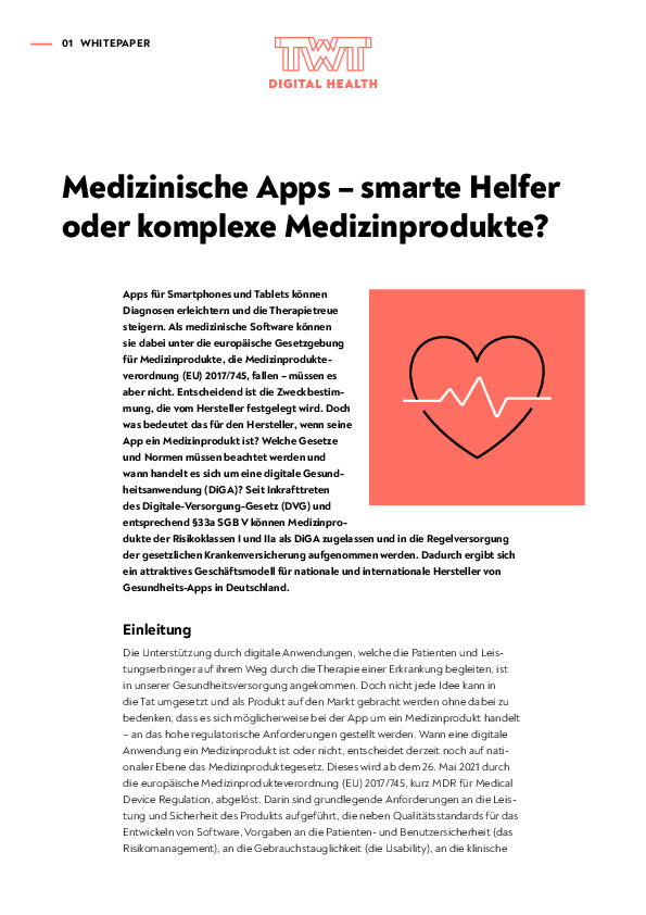 Whitepaper "Medizinische Software und Apps"