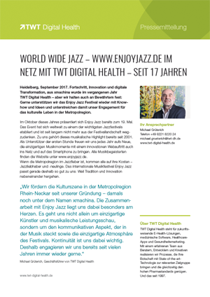 Enjoy Jazz Pressemitteilung 2017